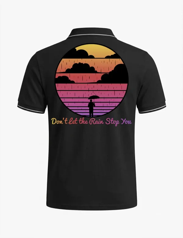 Black_Cotton_Blend_Sunset_Graphic_Polo_T-Shirt_For_Unisex