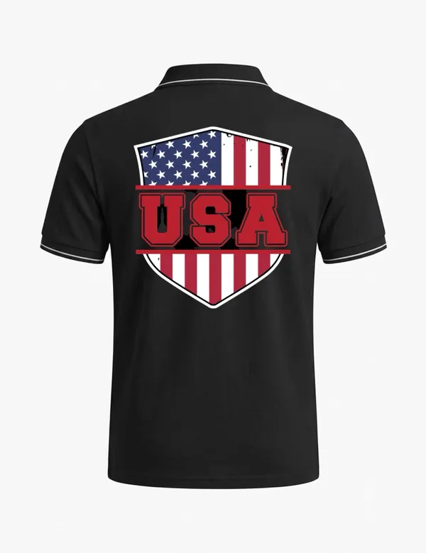 Black_Cotton_Blend_Graphic_Print_Polo_T-Shirt_For_Unisex