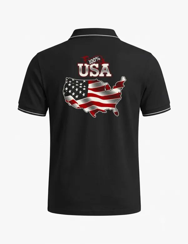 Black_Cotton_Blend_Graphic_Print_Polo_T-Shirt_For_Unisex