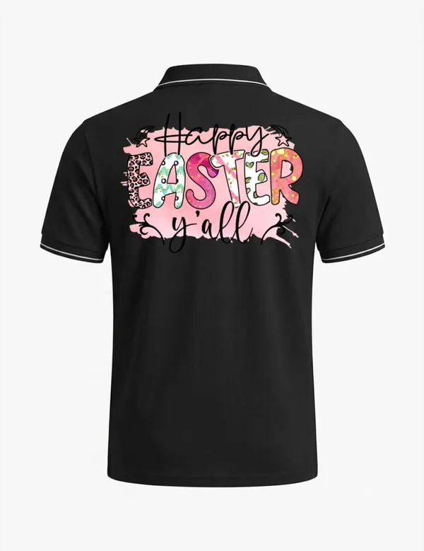 Black_Cotton-Polyester_Easter_Graphic_Polo_T-Shirt_For_Unisex