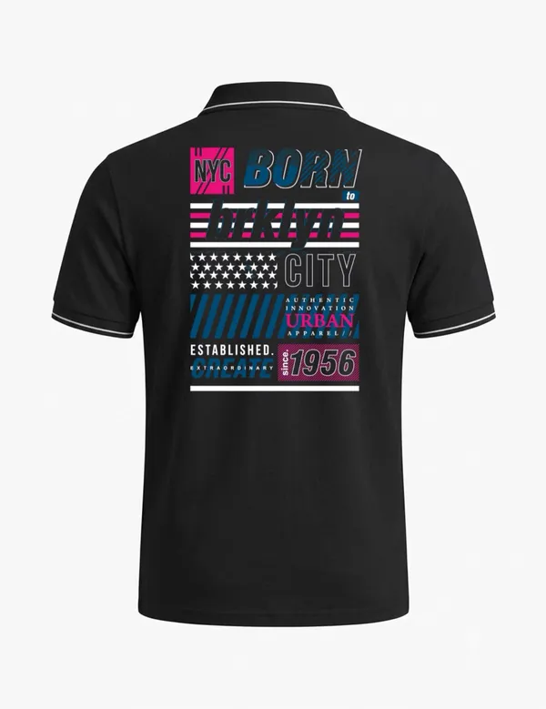 Black_Cotton_Blend_Graphic_Print_Polo_T-Shirt_For_Unisex