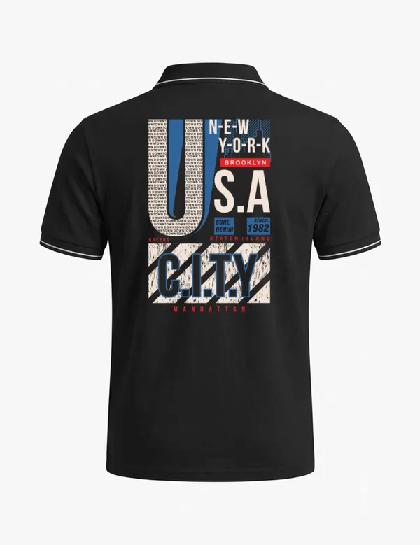 Black_Cotton_Blend_Nyc_Graphic_Polo_T-Shirt_For_Unisex