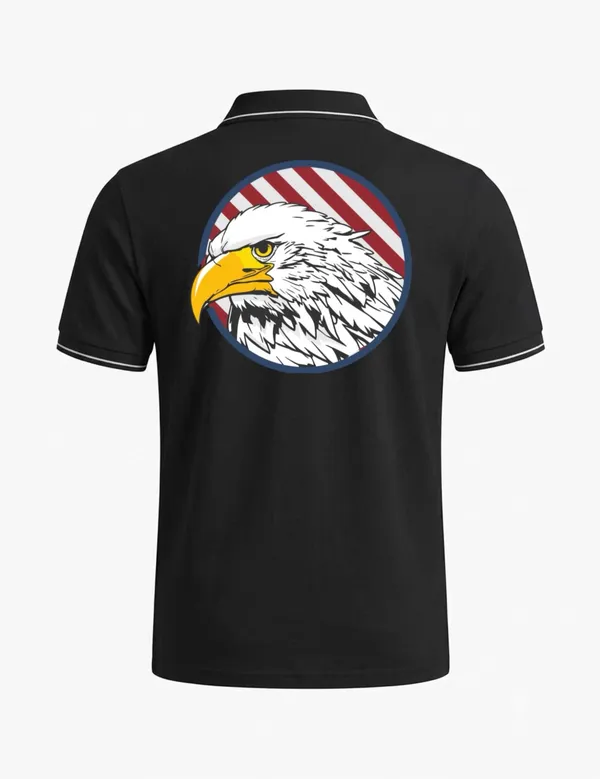 Black_Cotton-Polyester_Regular_Fit_Eagle_Printed_Polo_T-Shirt_For_Unisex
