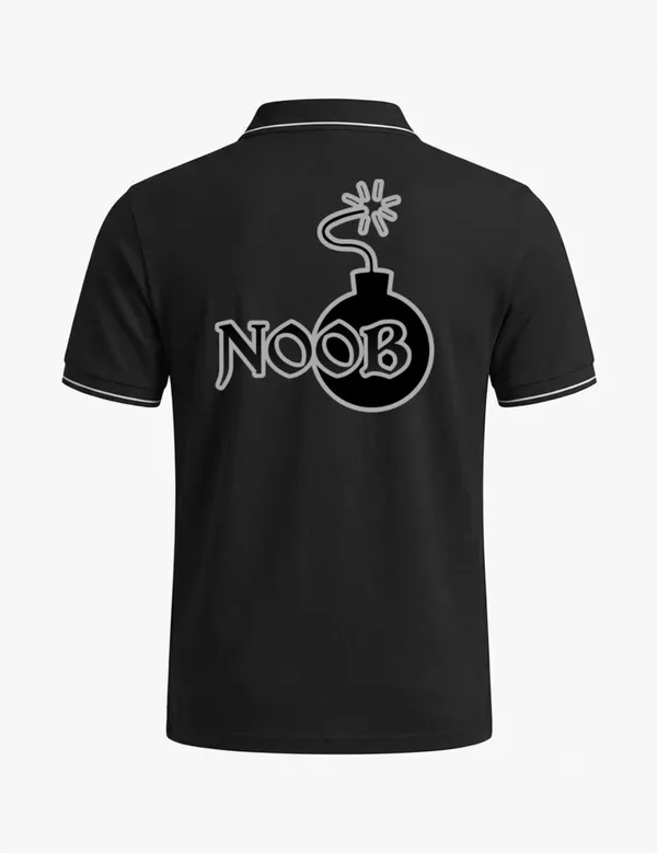 Black_Cotton_Blend_Regular_Fit_Noob_Bomb_Graphic_Polo_T-Shirt_For_Unisex