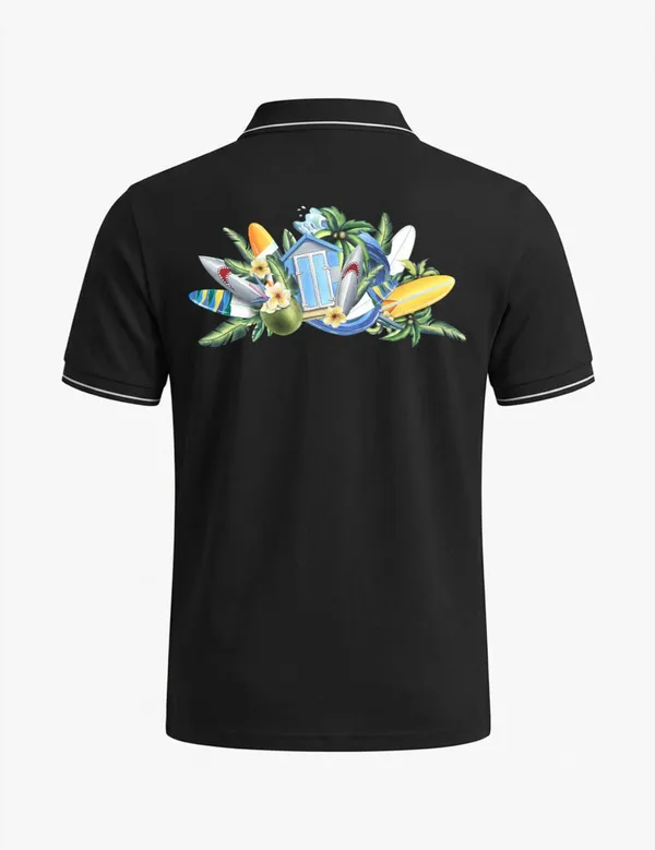 Black_Cotton_Blend_Regular_Fit_Tropical_Printed_Polo_T-Shirt_For_Unisex