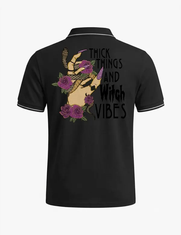 Black_Cotton_Blend_Graphic_Print_Polo_T-Shirt_For_Unisex