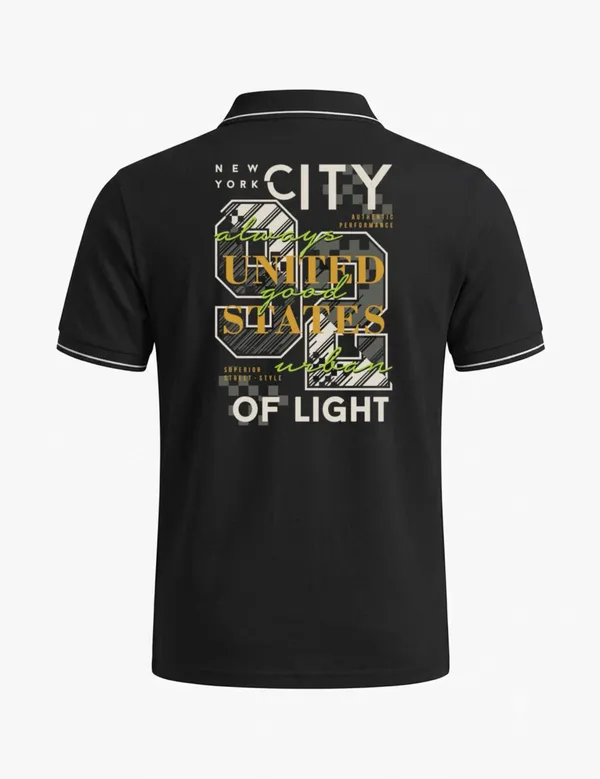 Black_Cotton_Blend_Printed_Polo_T-Shirt_For_Unisex