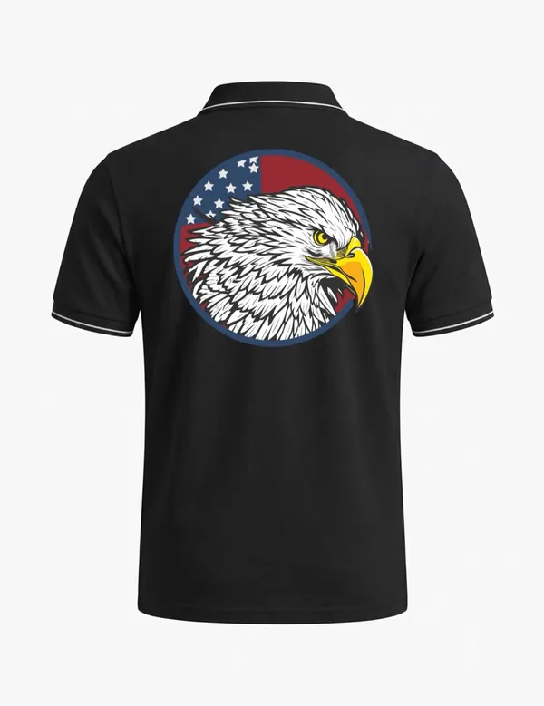 Black_Cotton-Polyester_Regular_Fit_Eagle_Graphic_Polo_T-Shirt_For_Unisex