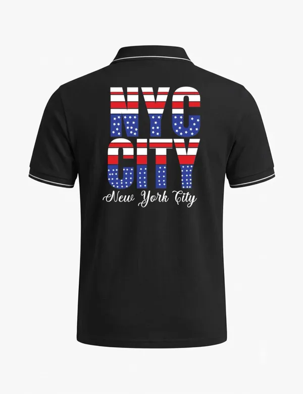 Black_Cotton_Blend_New_York_Graphic_Polo_T-Shirt_For_Unisex