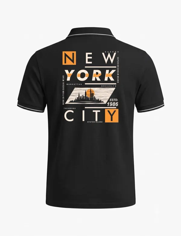 Black_Cotton_Blend_Relaxed_Graphic_Polo_T-Shirt_For_Unisex