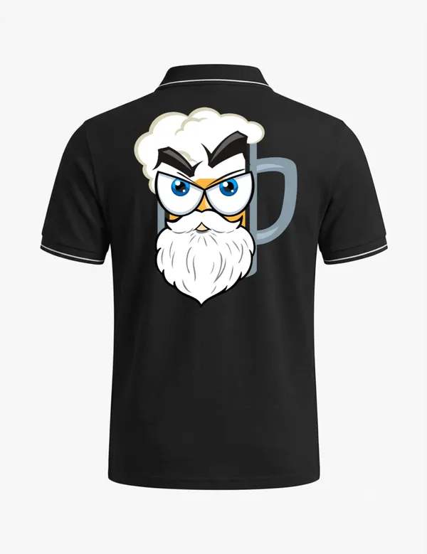 Black_Cotton_Blend_Owl_Graphic_Print_Polo_T-Shirt_For_Unisex