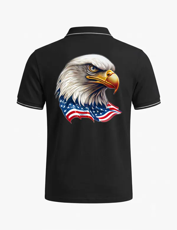 Black_Cotton_Blend_Eagle_Graphic_Polo_T-Shirt_For_Unisex