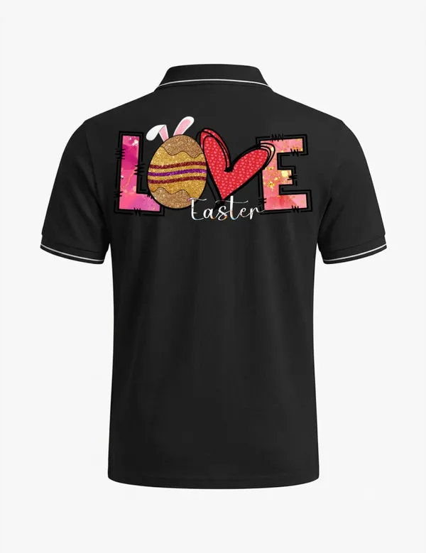 Black_Cotton_Blend_Regular_Fit_Love_Easter_Graphic_Polo_T-Shirt_For_Unisex