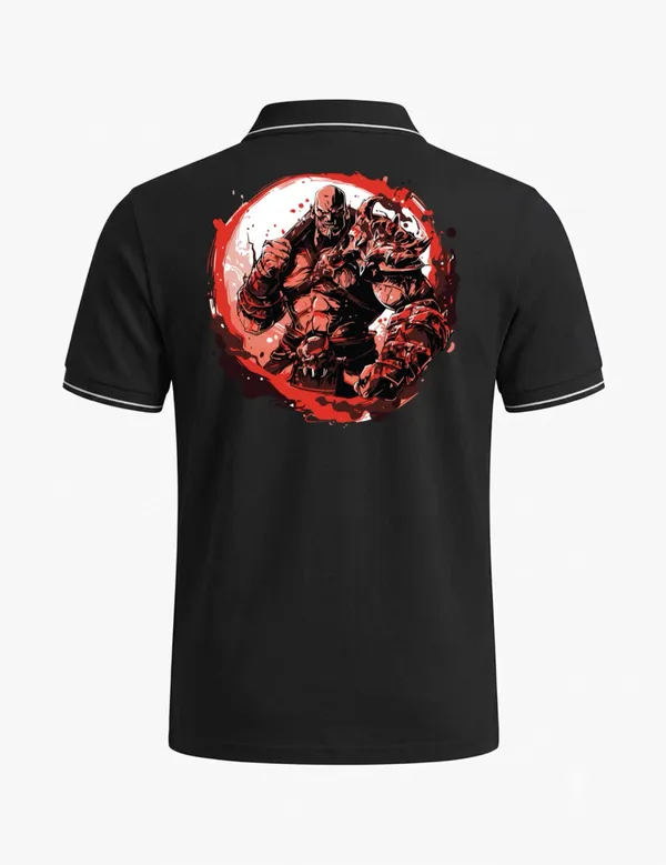 Black_Cotton_Blend_Character_Graphic_Polo_T-Shirt_For_Unisex