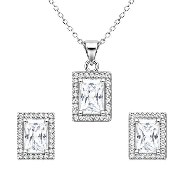 Silver-Tone_Geometric_Necklace_And_Earrings_Set_for_Women