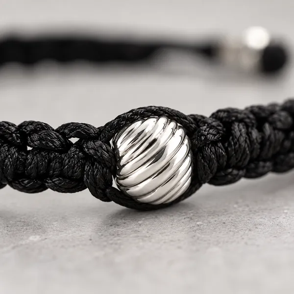 Black_Braided_Cord_Beaded_Bracelet_For_Unisex