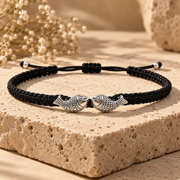 Black_Braided_Fish_Charm_Bracelet_for_Men_And_Women