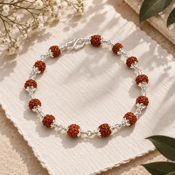Brown_Rudraksha_Bead_Silver_Tone_Bracelet