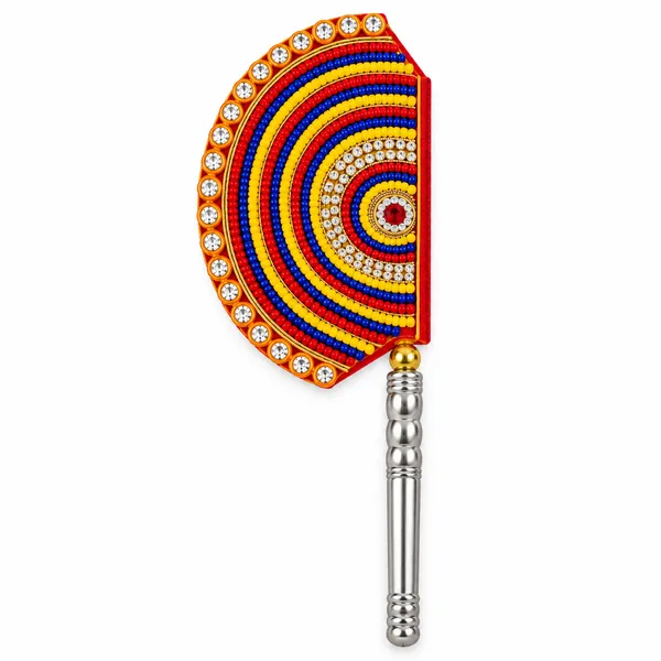 Multicolour_Beaded_Pooja_Hand_Fan_With_Metal_Handle