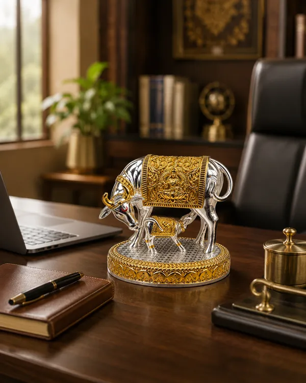 Gold_And_Silver_Elephant_Decorative_Showpiece