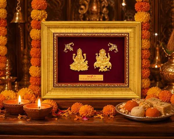 Gold_Layer_Traditional_Lakshmi_Ganesha_Framed_Idol_Set