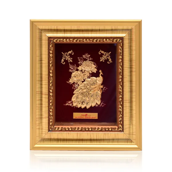 Gold_Tone_Traditional_Peacock_Design_Framed_Wall_Art