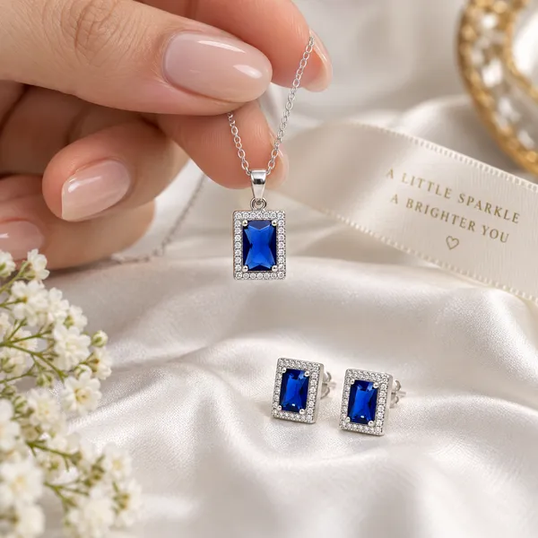 Silver_Tone_Blue_Stone_Necklace_And_Earring_Set_for_Women