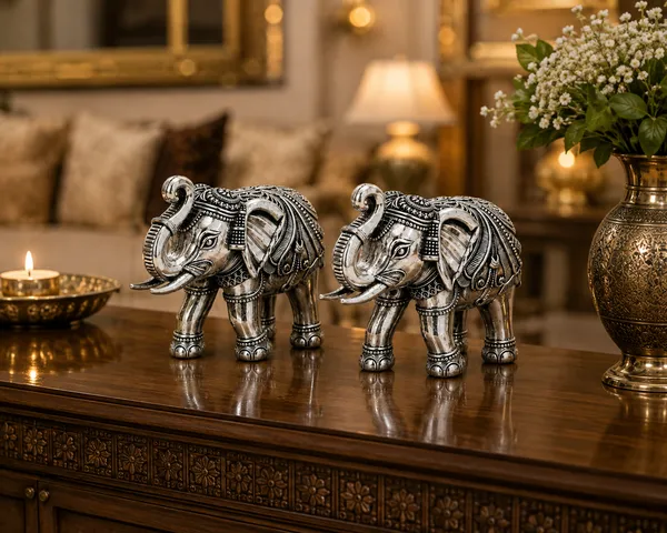 Silver-Tone_Traditional_Elephant_Figurine_Set