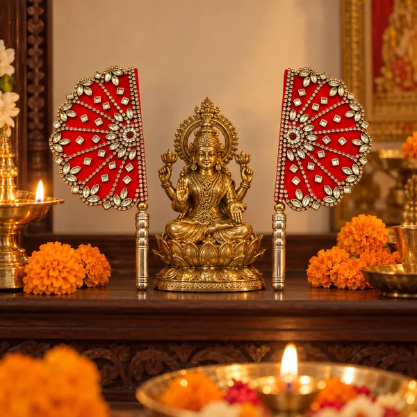 Red_Embellished_Pooja_Chawar_Hand_Fan_Set