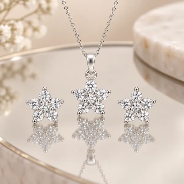 Silver_Tone_Crystal_Flower_Necklace_And_Earrings_Set_for_Women