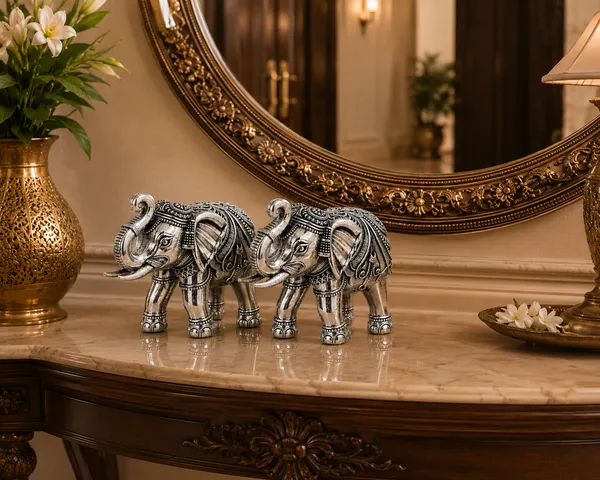 Silver-Tone_Traditional_Elephant_Figurine_Set