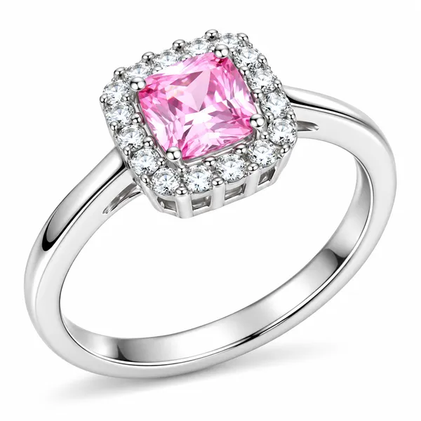 Pink_Silver_Tone_Halo_Ring_for_Women