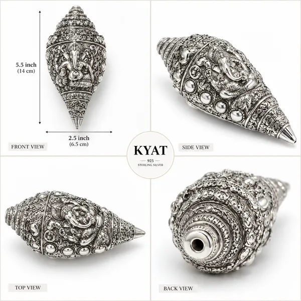 Silver-Tone_Ornate_Ganesha_Decorative_Conch_Shell