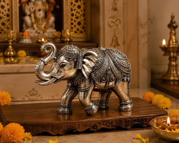 Silver-Tone_Ornate_Elephant_Decorative_Figurine