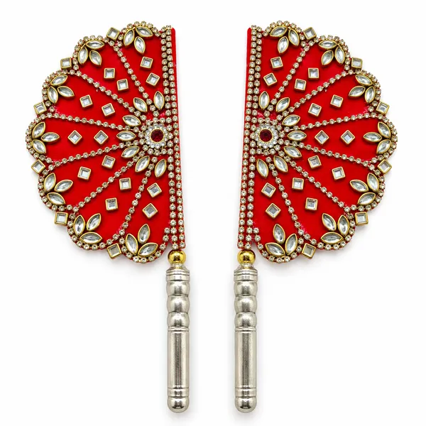 Red_Embellished_Pooja_Chawar_Hand_Fan_Set