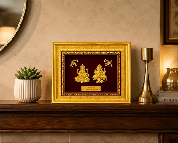 Gold_Layer_Traditional_Lakshmi_Ganesha_Framed_Idol_Set