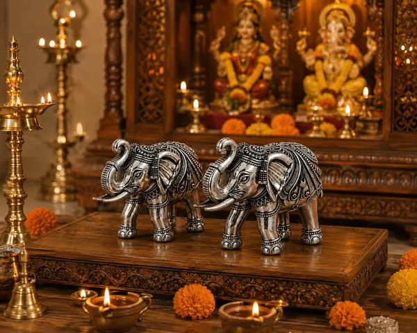 Silver-Tone_Traditional_Elephant_Figurine_Set