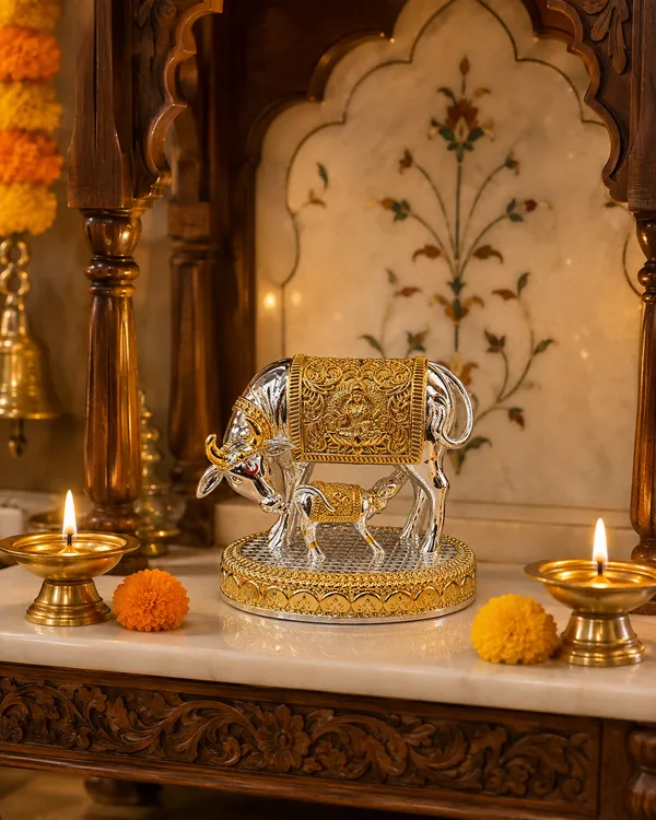 Gold_And_Silver_Elephant_Decorative_Showpiece