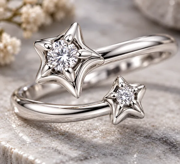 Silver_Tone_Star_Design_Ring_for_Women