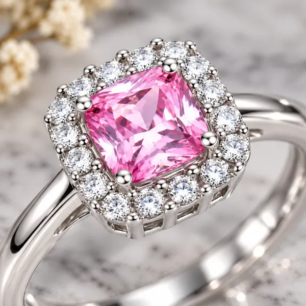 Pink_Silver_Tone_Halo_Ring_for_Women