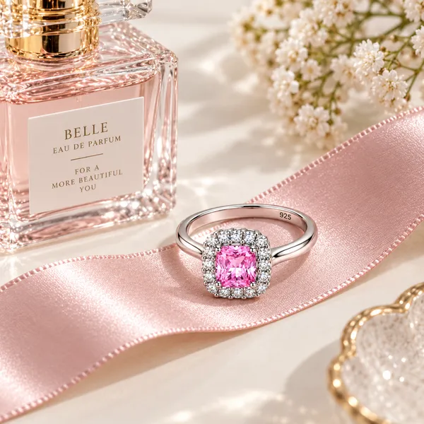 Pink_Silver_Tone_Halo_Ring_for_Women