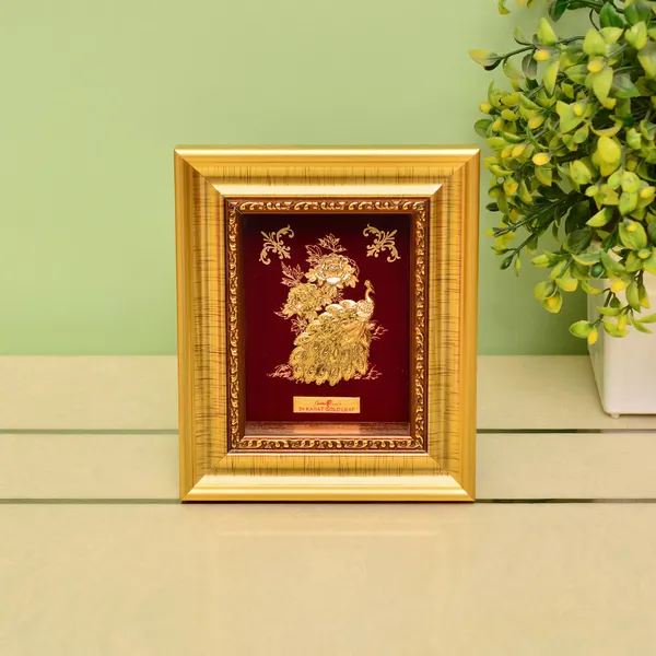 Gold_Tone_Traditional_Peacock_Design_Framed_Wall_Art
