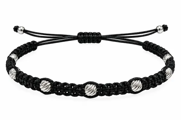 Black_Braided_Cord_Beaded_Bracelet_For_Unisex