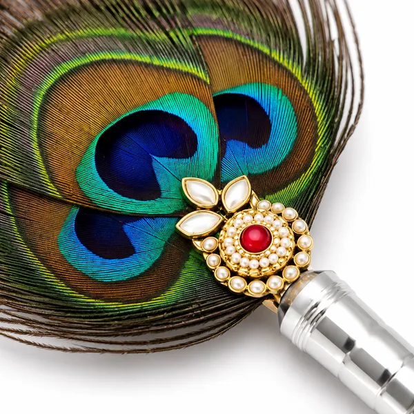 Peacock_Feather_Pooja_Chamar_With_Silver_Handle