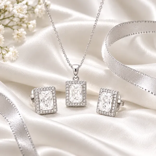 Silver-Tone_Geometric_Necklace_And_Earrings_Set_for_Women