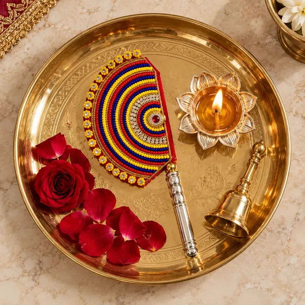 Multicolour_Beaded_Pooja_Hand_Fan_With_Metal_Handle