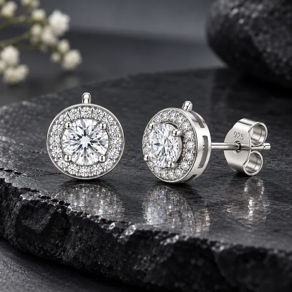 925_Silver_Round_Halo_Stud_Earrings