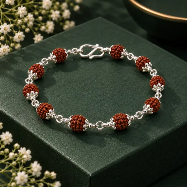 Brown_Rudraksha_Bead_Silver_Tone_Bracelet