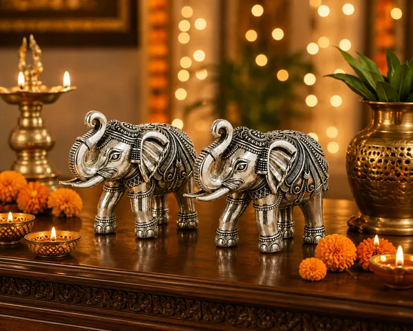 Silver-Tone_Traditional_Elephant_Figurine_Set