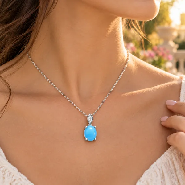 Silver_Tone_Blue_Oval_Stone_Pendant_Necklace_for_Women